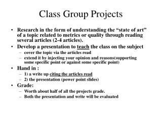 Class Group Projects