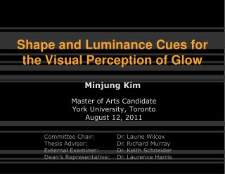 Shape and Luminance Cues for the Visual Perception of Glow