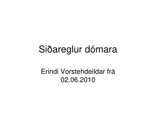 Siðareglur dómara