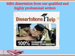 MBA dissertation from our writers