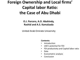 Foreign Ownership and Local firms’ Capital labor Ratio: the Case of Abu Dhabi