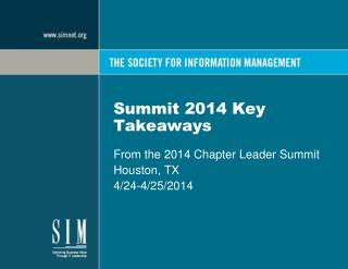 Summit 2014 Key Takeaways