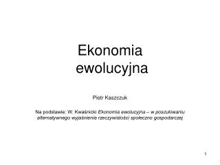 Ekonomia ewolucyjna