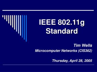 IEEE 802.11g Standard