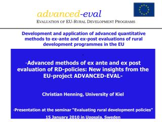 Introduction Quantitative Evaluation Methods Application of Non-parametric Approaches