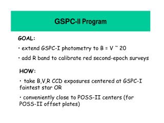GSPC -II Program