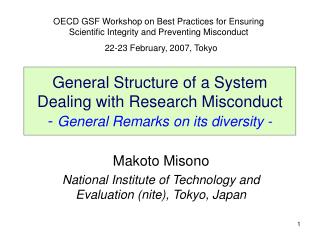 Makoto Misono National Institute of Technology and Evaluation (nite), Tokyo, Japan