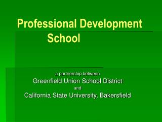 Professional Development School