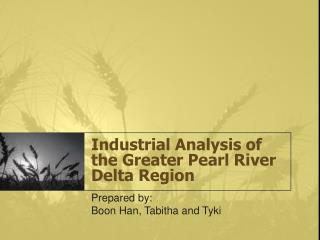 Industrial Analysis of the Greater Pearl River Delta Region