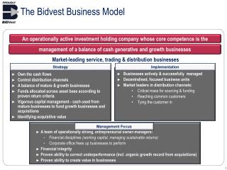 The Bidvest Business Model