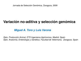 Variación no-aditiva y selección genómica