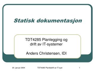 Statisk dokumentasjon