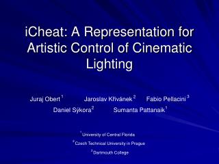 iCheat: A Representation for Artistic Control of Cinematic Lighting