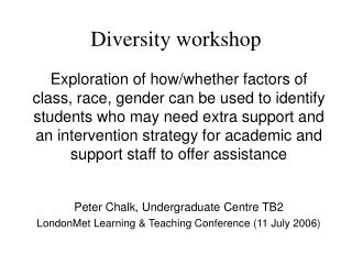 Diversity workshop