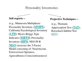 Personality Inventories