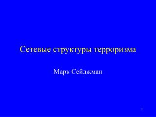 Сетевые структуры терроризма