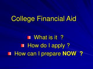 College Financial Aid