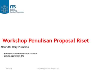 Workshop Penulisan Proposal Riset Mauridhi Hery Purnomo