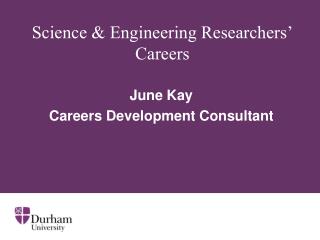 Science &amp; Engineering Researchers’ Careers