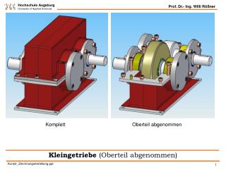 Kleingetriebe (Oberteil abgenommen)