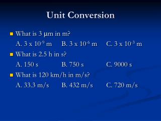 Unit Conversion