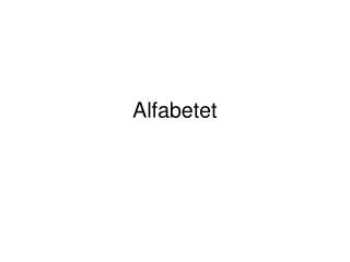 Alfabetet