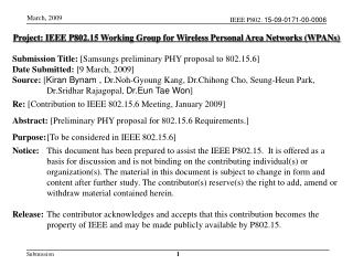 Project: IEEE P802.15 Working Group for Wireless Personal Area Networks (WPANs)