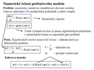 Numerick é řešení počítačového modelu