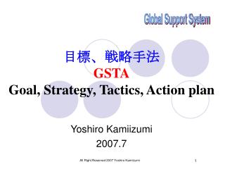 目標、戦略手法 GSTA Goal, Strategy, Tactics, Action plan