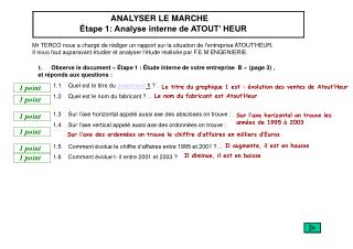 1. Observe le document « Étape 1 : Étude interne de votre entreprise B » 	(page 3) ,