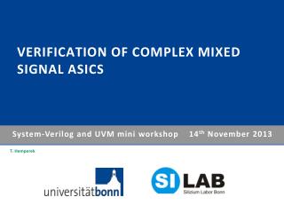 Verification of complex mixed signal ASICs