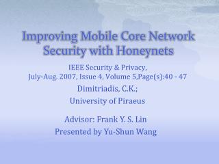 Improving Mobile Core Network Security with Honeynets
