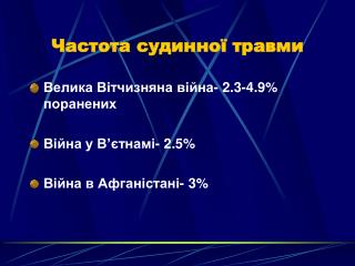 Частота судинної травми