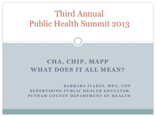 Third Annual Public Health Summit 2013