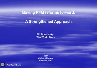 Moving PFM reforms forward: A Strengthened Approach