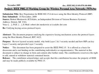 Project: IEEE P802.15 Working Group for Wireless Personal Area Networks (WPANs) ‏