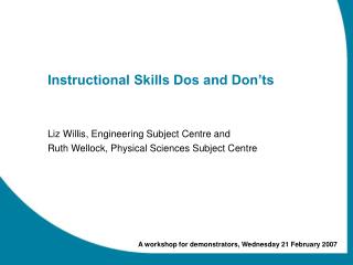 Instructional Skills Dos and Don’ts