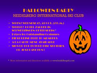 HALLOWEEN PARTY HEIDELBERG INTERNATIONAL SKI CLUB