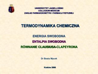 TERMODYNAMIKA CHEMICZNA