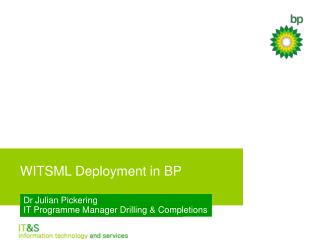 WITSML Deployment in BP