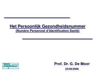 Het Persoonlijk Gezondheidsnummer (Numéro Personnel d’Identification Santé)