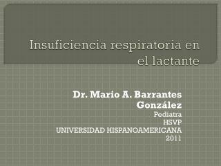 Insuficiencia respiratoria en el lactante