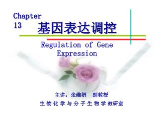 基因表达调控 Regulation of Gene Expression