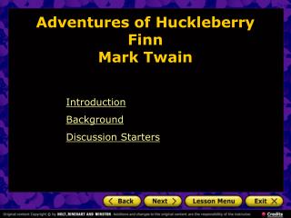 Adventures of Huckleberry Finn Mark Twain