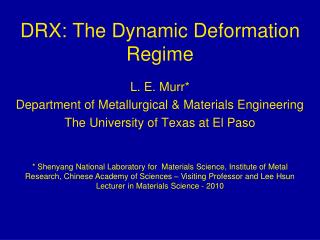 DRX: The Dynamic Deformation Regime