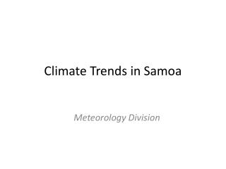 Climate Trends in Samoa