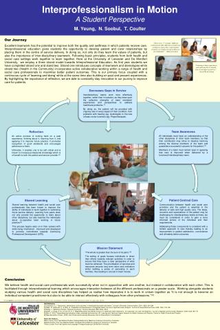 Interprofessionalism in Motion A Student Perspective M. Yeung, N. Soobul, T. Coulter