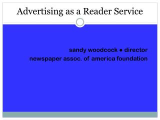 Advertising as a Reader Service