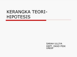 KERANGKA TEORI-HIPOTESIS