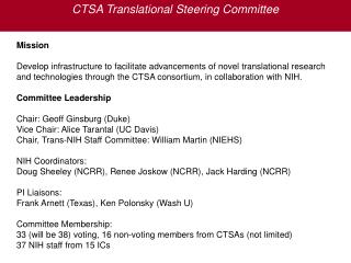 CTSA Translational Steering Committee